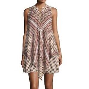 Derek Lam 10 Crosby Silk Handkerchief Hem Dress Size 4 Multicolor Boho Print